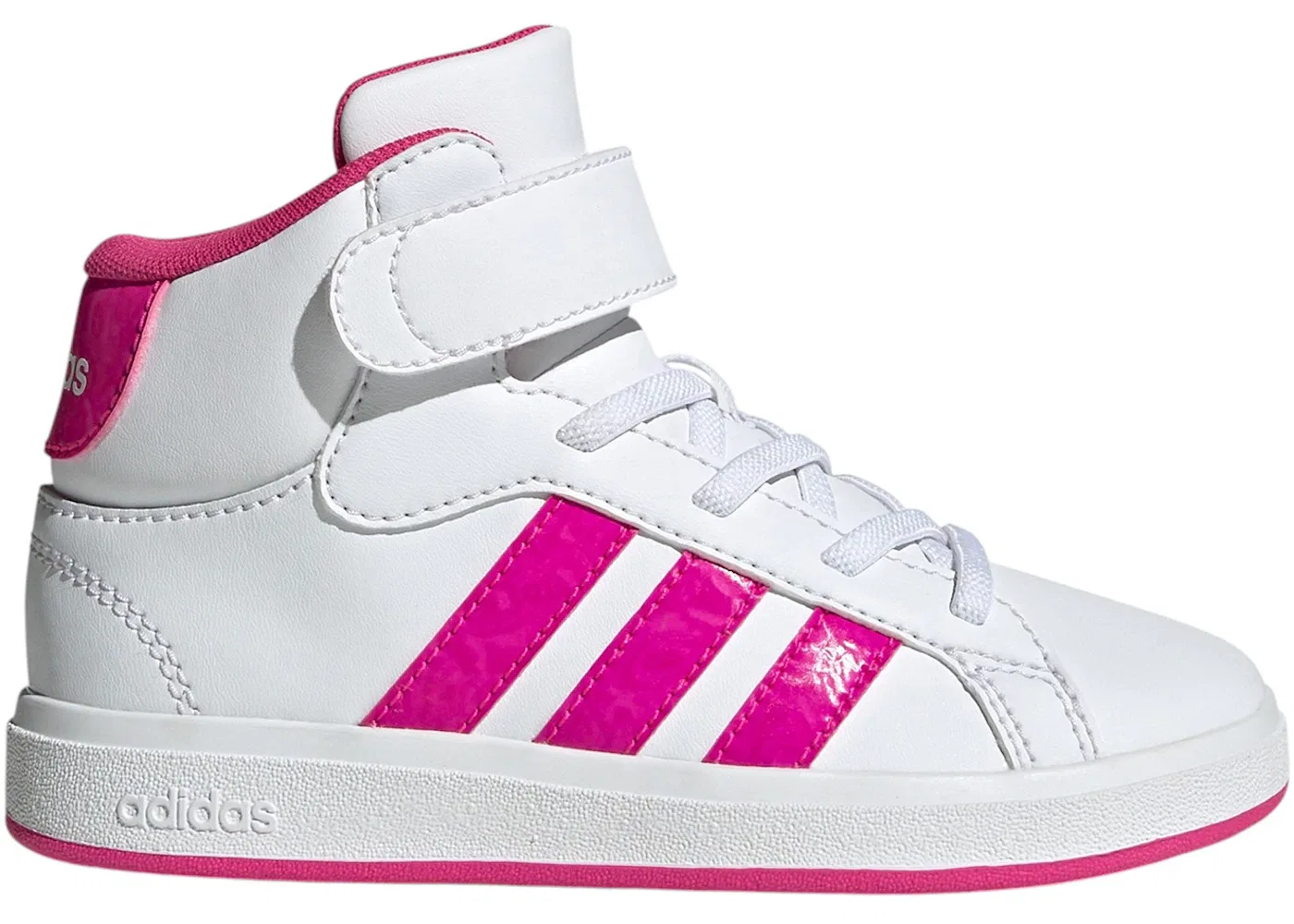 Детские кроссовки Lifestyle с высоким верхом Adidas Grand Court Mid, Cloud White/Shock Pink/Grey Two