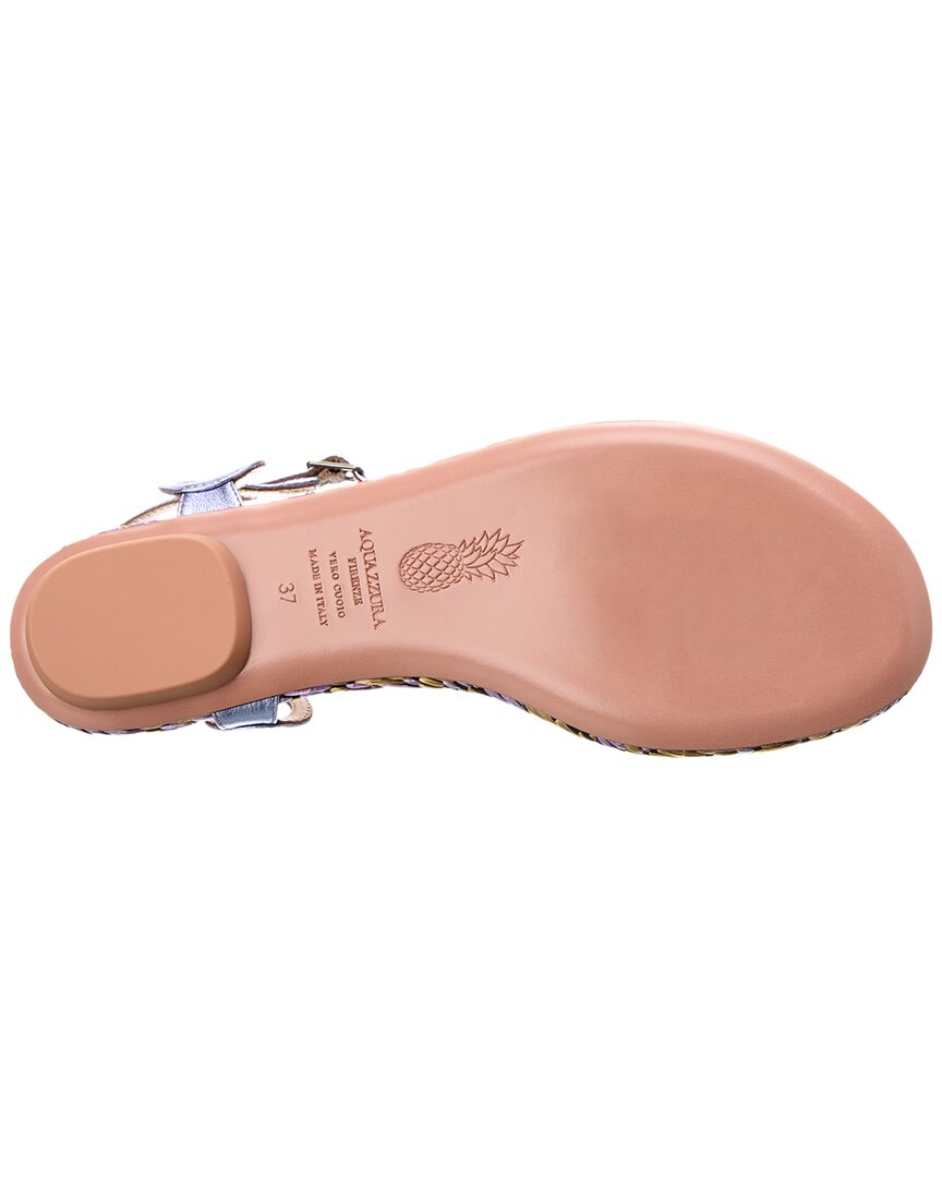 Aquazzura Almost Bare Leather Sandal, фиолетовый — фото 4