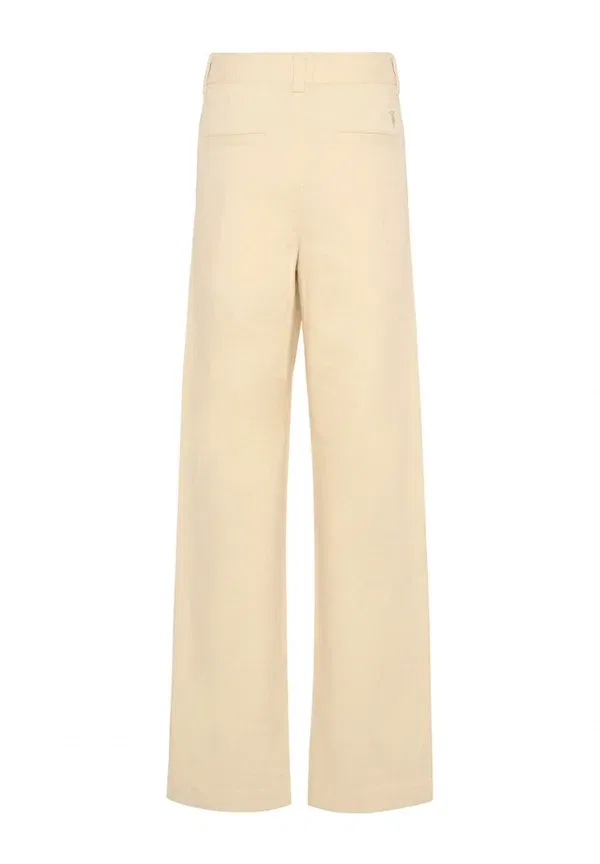 Брюки из хлопка straight leg jeans Tru Trussardi Junior, бежевый — фото 2