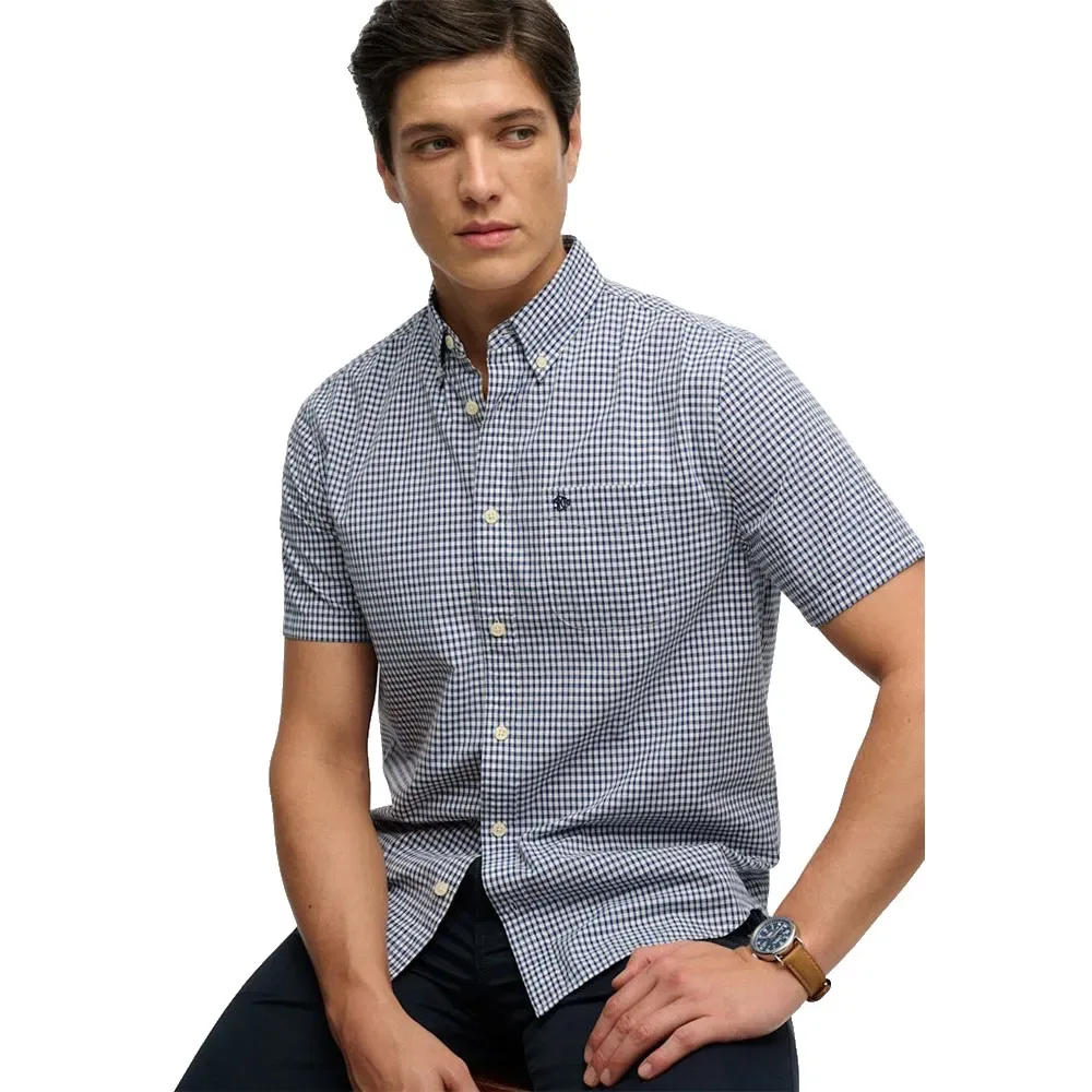 Мужская рубашка с коротким рукавом из поплина Preppy Poplin Superdry, Grey — фото 3
