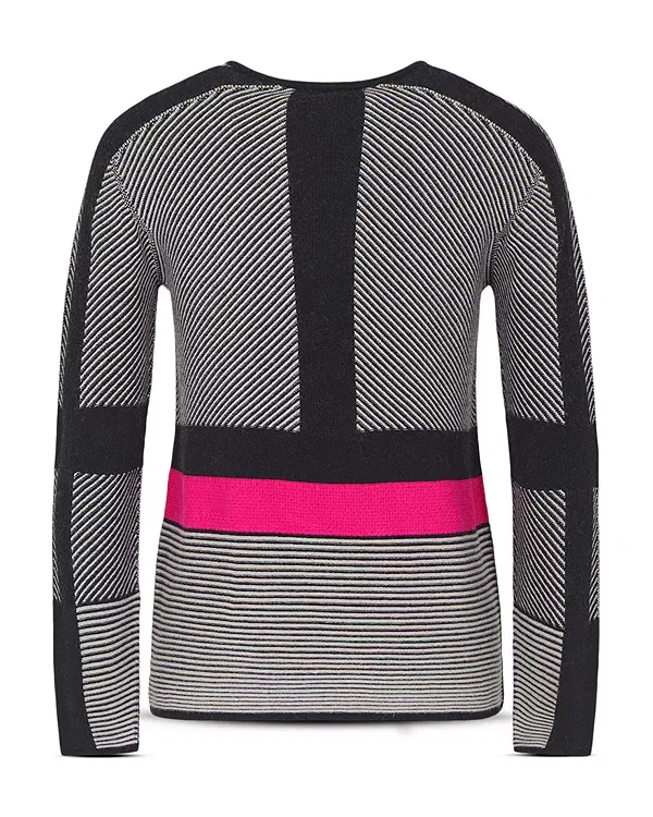 Женский свитер с жаккардовым принтом Emporio Armani, Black/Grey/Fuchsia