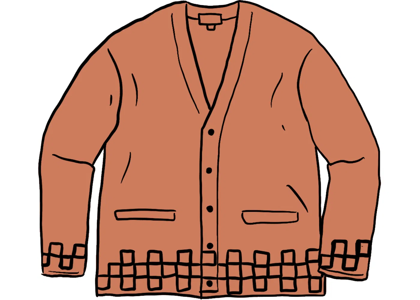 Мужской кардиган в клетку Supreme Cardigan, Camel