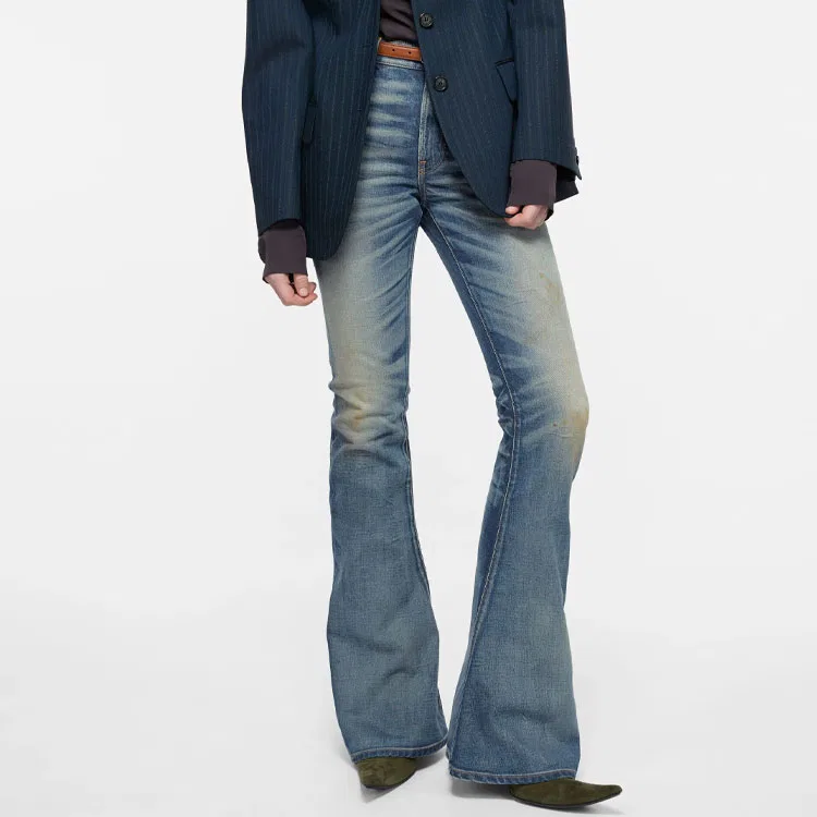 Женские джинсы с широким клешем Medium Blue Acne Studios, Medium Blue — фото 4