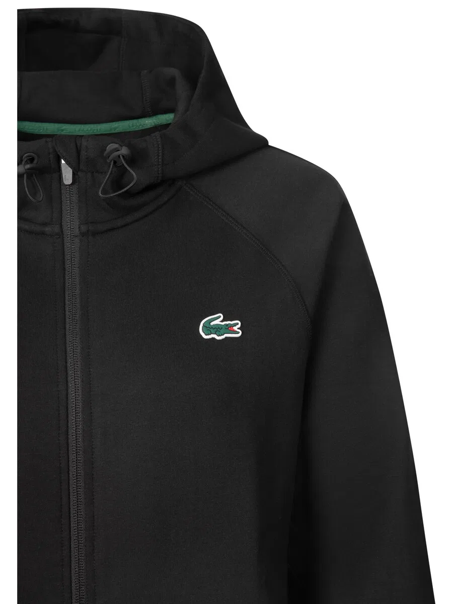 Худи на молнии LACOSTE, черного цвета — фото 3