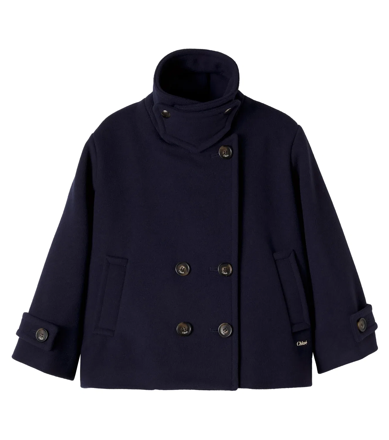 Легкая куртка из шерсти и кашемира Chloé Kids, синий