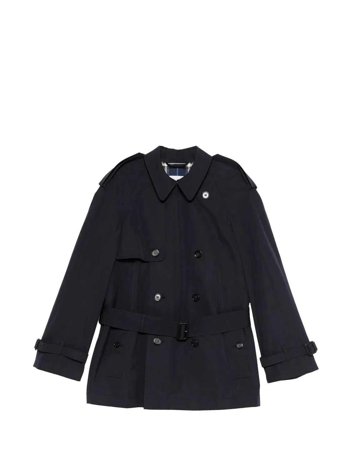 Burberry Пальто двубортное с поясом, синий