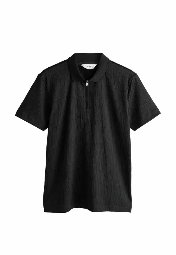 Поло с воротником Polo из полиэстера Zip neck smart polo shirt Next black, черный