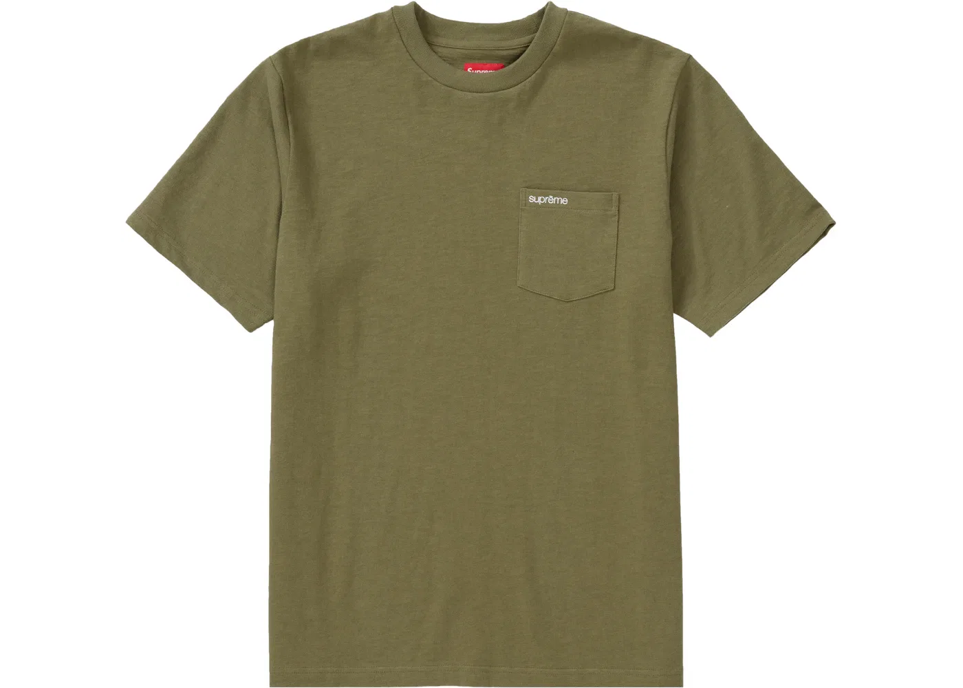 Мужская футболка с нагрудным карманом Supreme Tee (SS21), Light Olive