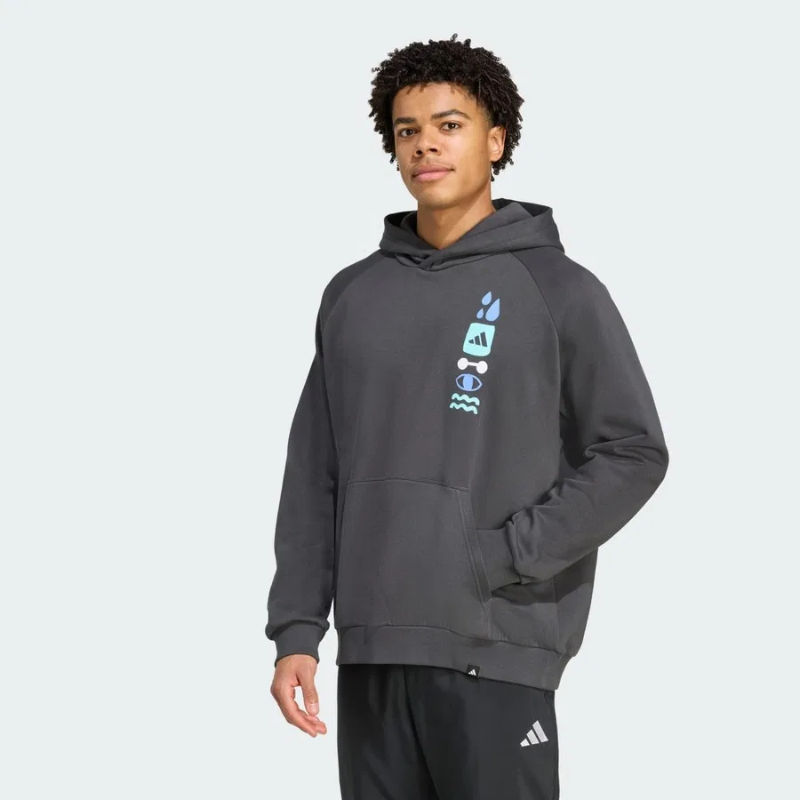 Худи с графическим принтом PrimeLift Graphic Performance JX1811 adidas, Серый