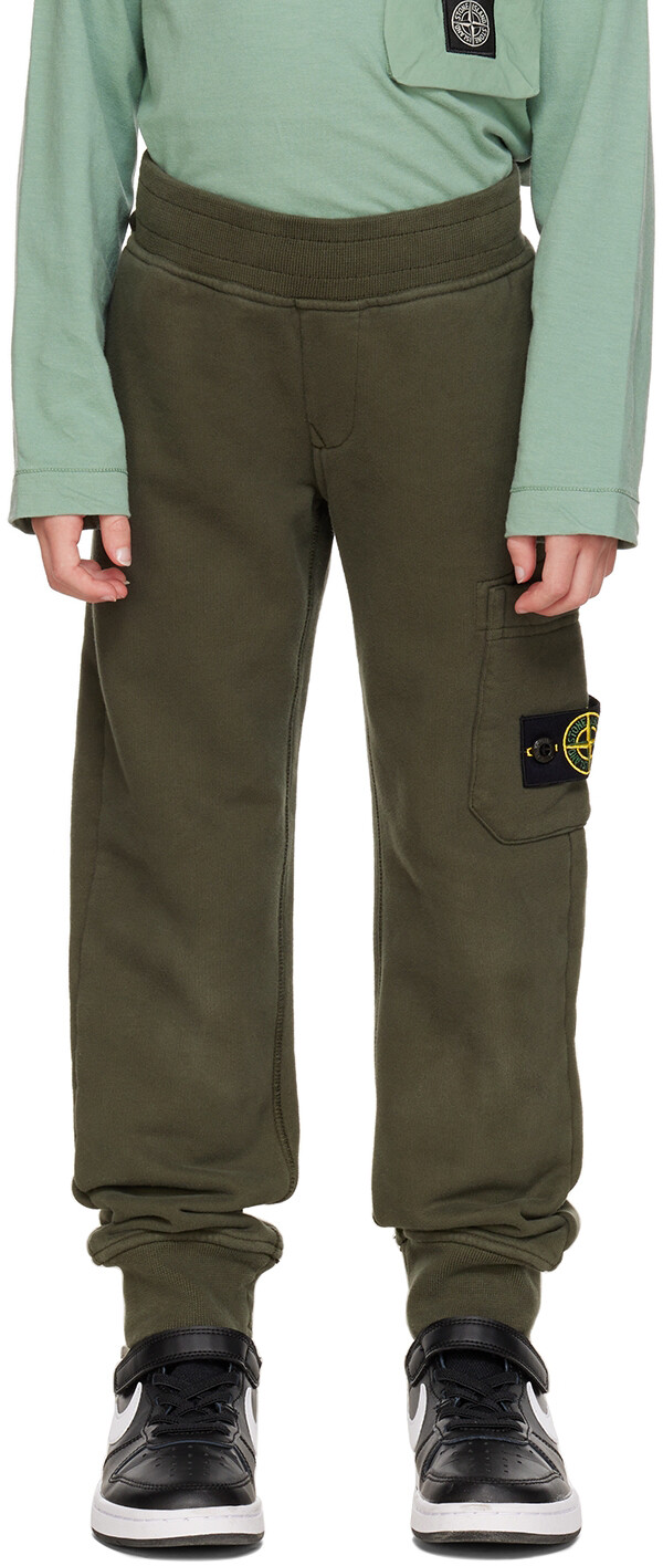 

Детские спортивные штаны цвета хаки Stone Island Junior