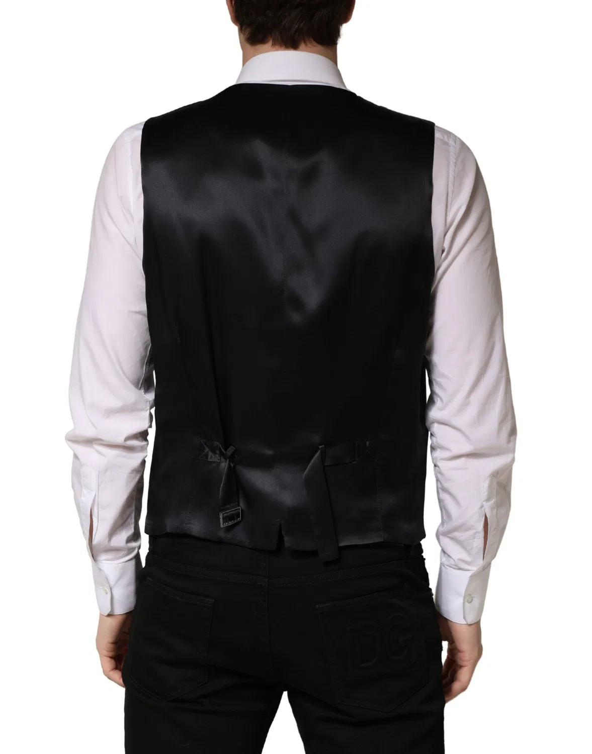 Мужской жилет однобортный на пуговицах Dolce & Gabbana, Black — фото 3