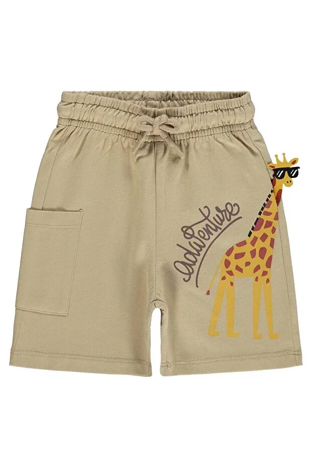 Детские шорты для мальчиков с принтом Giraffe Printed Capri Civil Boys, Taupe