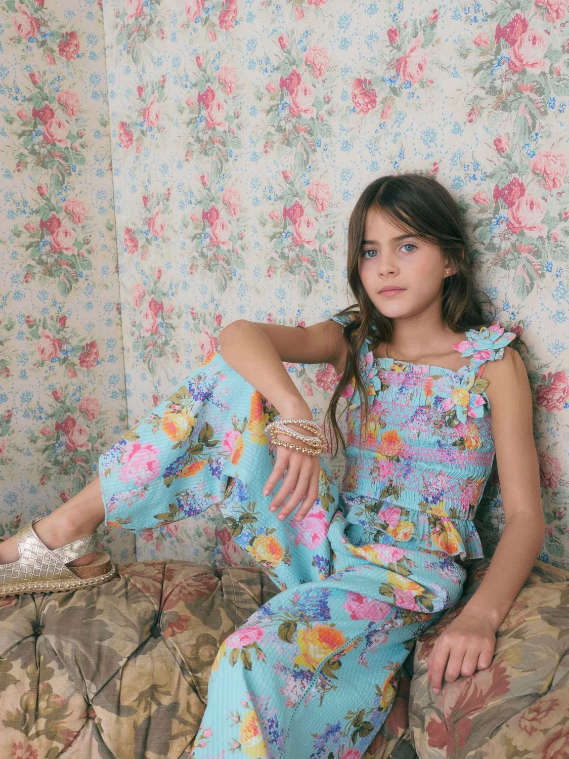 Комплект из топа и брюк Cabbages & Roses River Island, синий