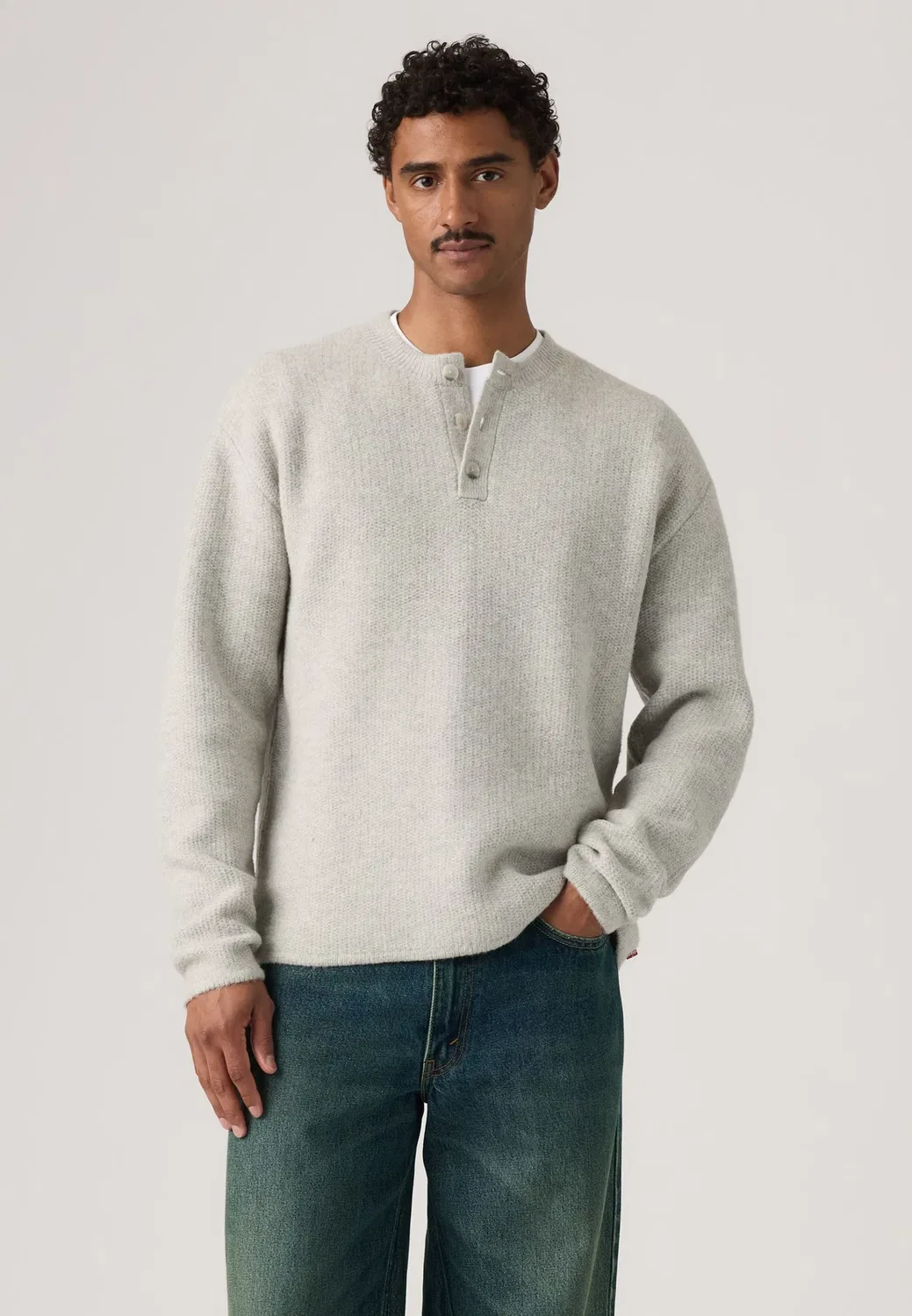 Джемпер "Вудэкр" Levi'S, Warm Lt Grey Heather Novelty Stitch — фото 2