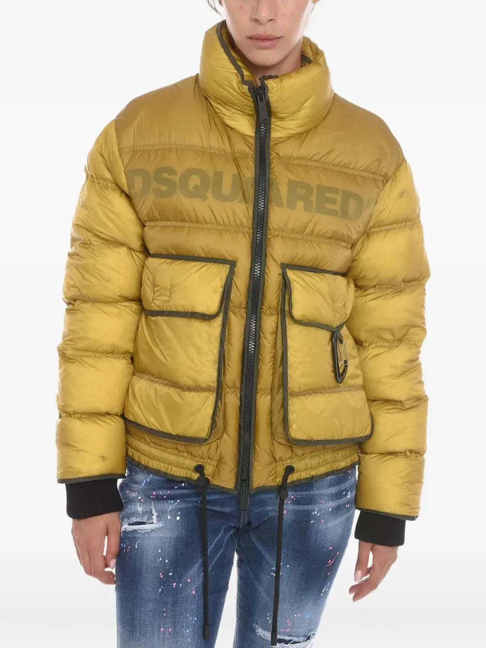 Куртка-бомбер с логотипом и принтом Dsquared2, желтый