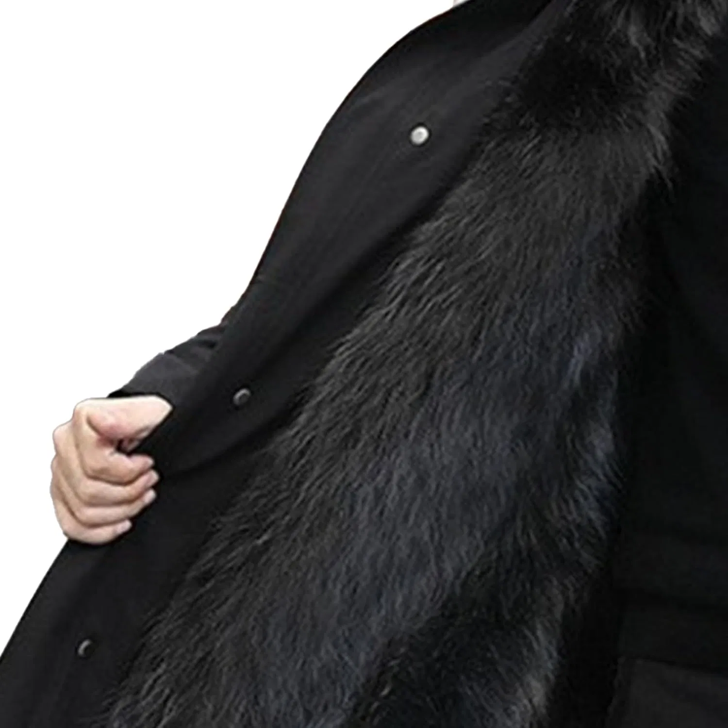Мужское длинное пальто из искусственного меха, Winter Faux Fur Coats, серый — фото 3