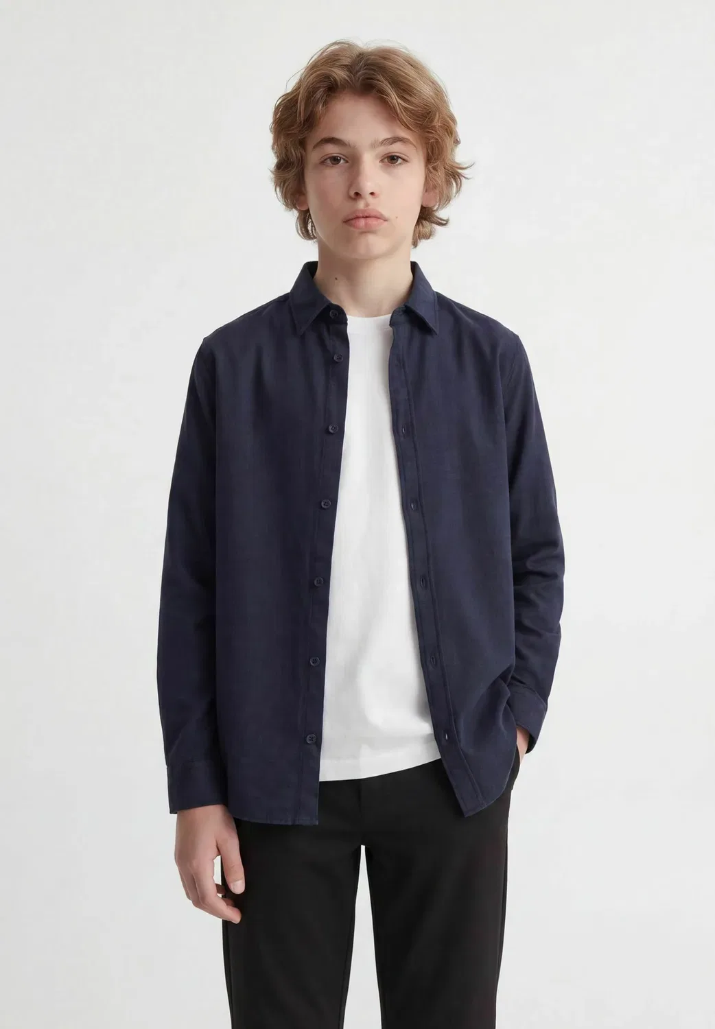 Рубашка для мальчиков - блузка на пуговицах Jack & Jones Junior, Navy Blazer — фото 4