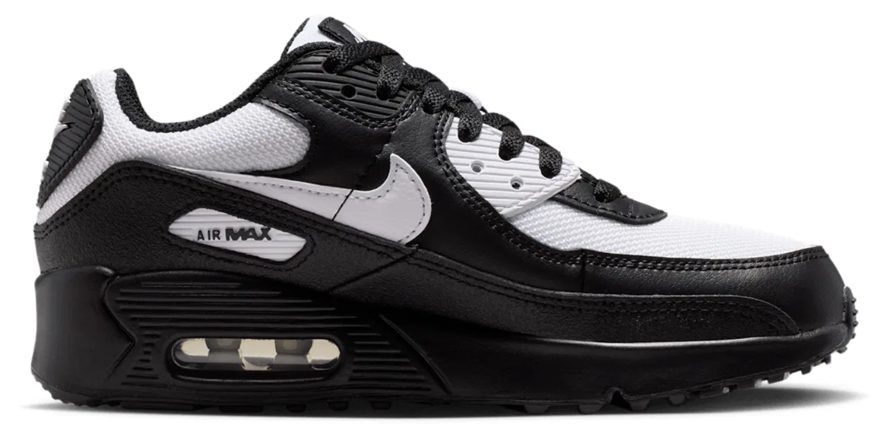 Детские кроссовки для мальчиков с кожаным верхом Nike Air Max 90 Mesh, Black/White