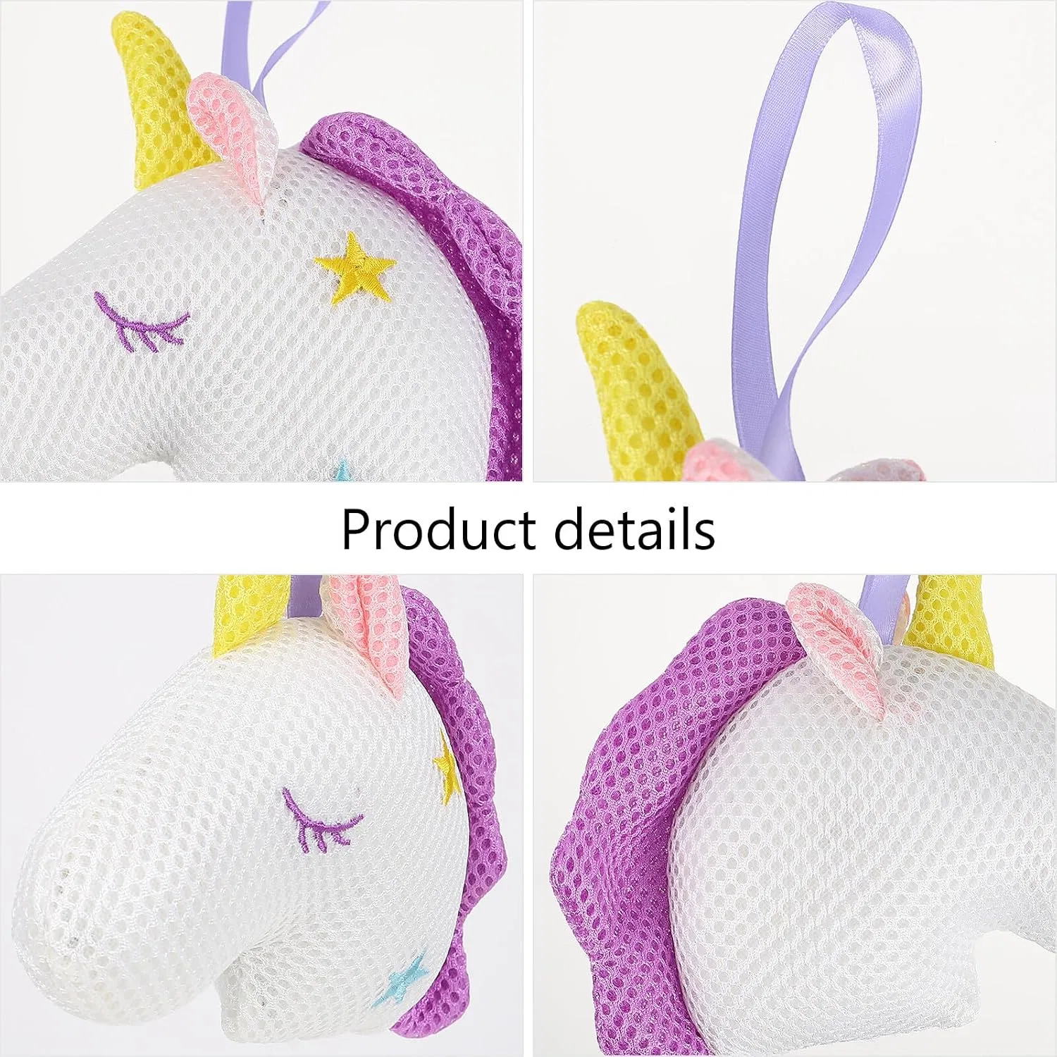 Мочалка для душа Einhorn, из сетки, 16x14x5 см, Белый Generisch — фото 3