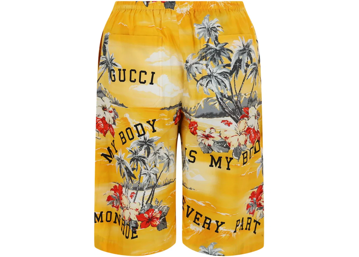 Мужские шорты с принтом Hawaiian Print Gucci, Bright Yellow — фото 2