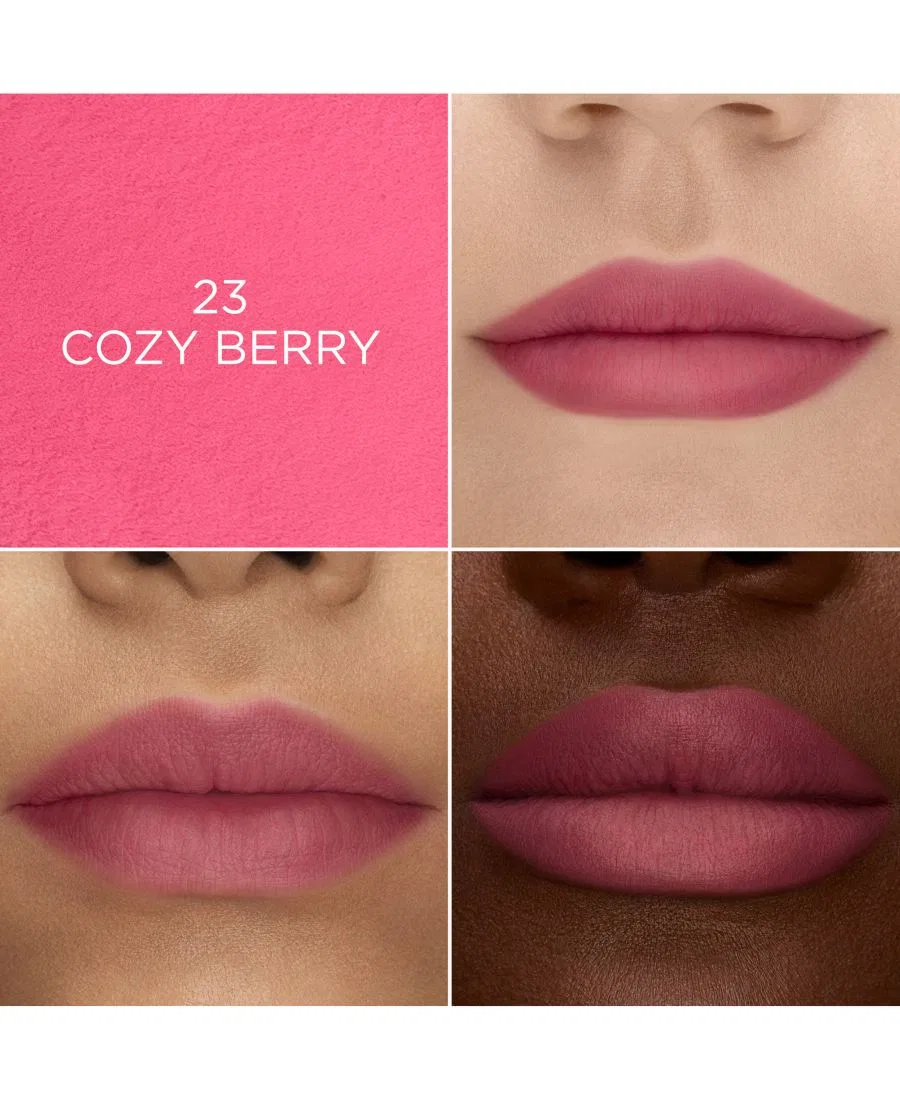 Матовый бархатный бальзам для губ CuddleBlur Lip Velvet, 7,9 мл, модель Lip Idôle CuddleBlur Lancôme, 23 Cozy Berry: Cool Bright Pinkish Berry — фото 4
