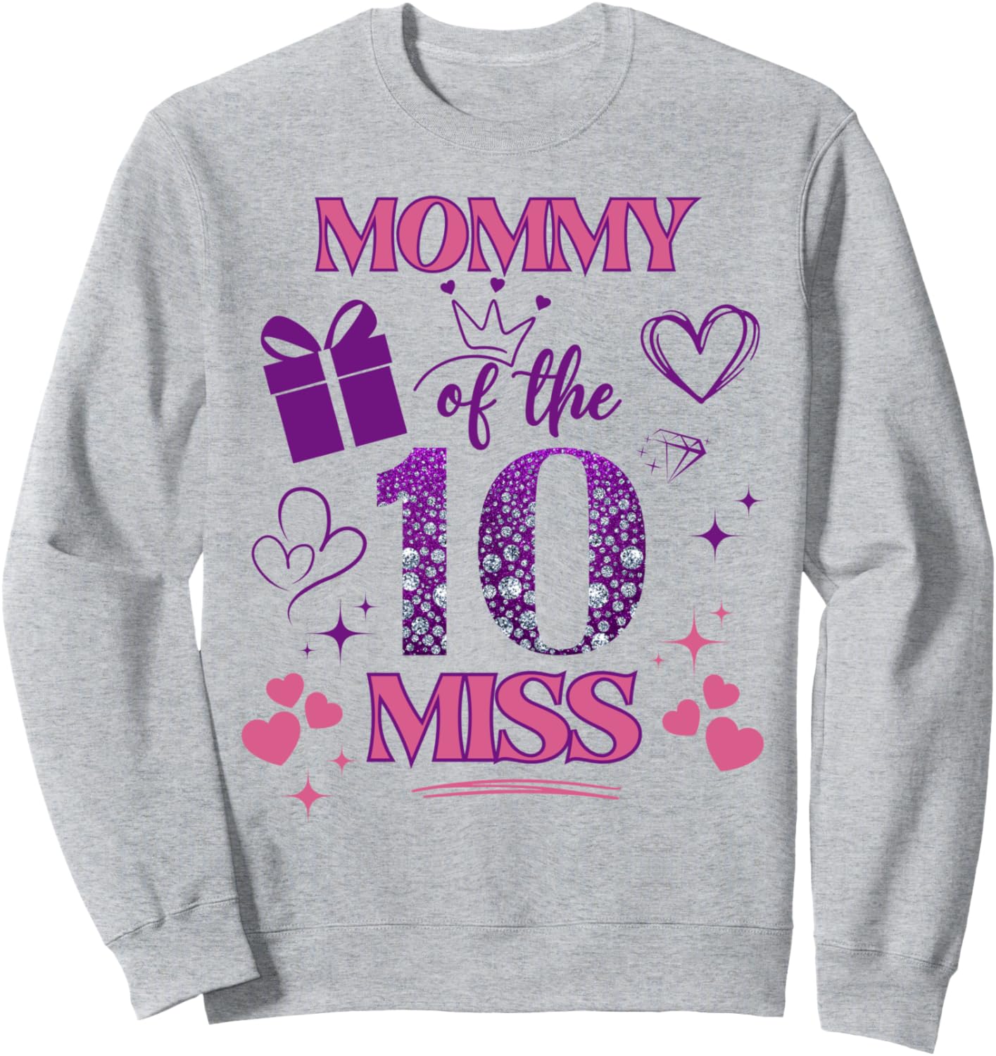 

Толстовка «Мама 10-летней девочки» в розово-фиолетовых тонах на 10-й день рождения Family Look Pink And Purple Decorations Gifts, Розовый, Толстовка «Мама 10-летней девочки» в розово-фиолетовых тонах на 10-й день рождения Family Look Pink And Purple Decor