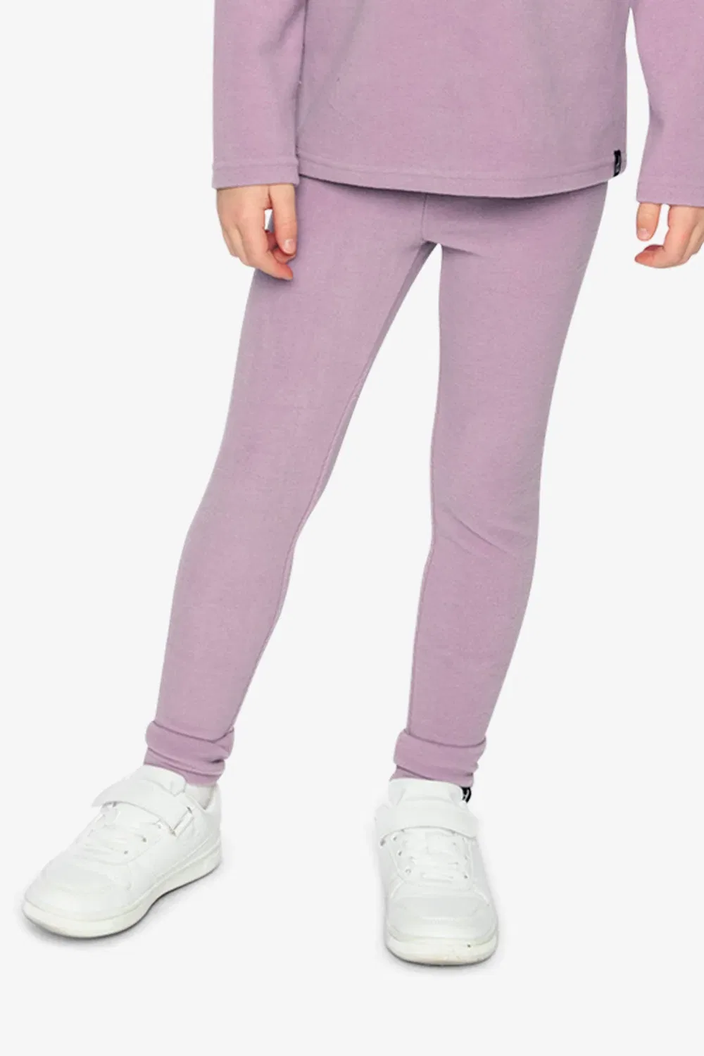 Детские леггинсы из рубчика с эластичным поясом Baby Rib Leggings Deux par Deux, фиолетовый — фото 2