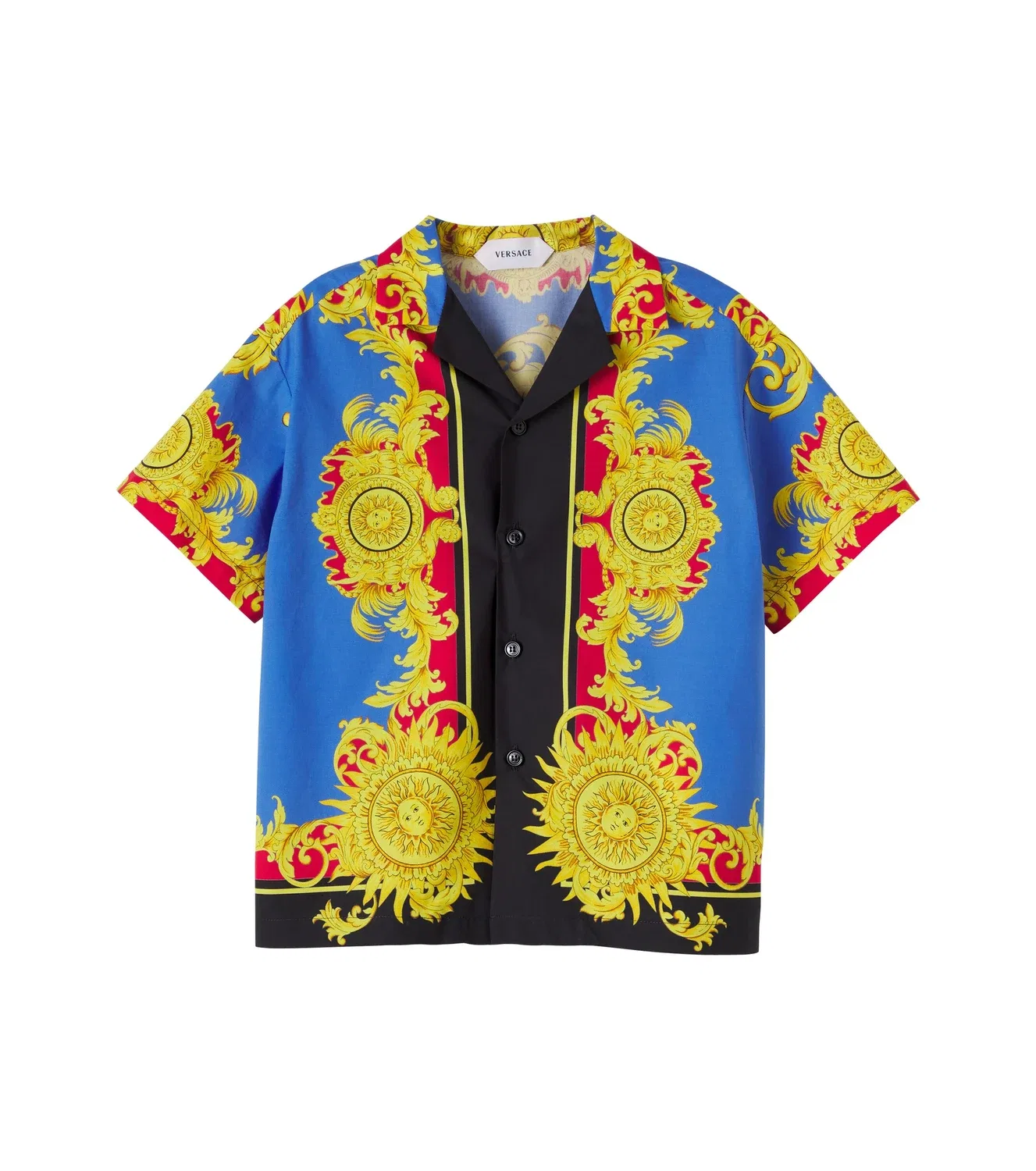 Рубашка из поплина с принтом Versace Kids, мультиколор