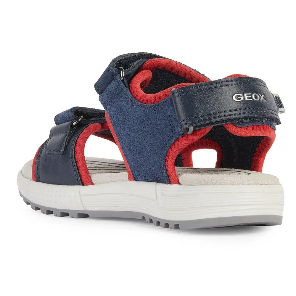 Детские сандалии для мальчиков кожаные J Sandal Album Boy Geox, Navy Blue Red — фото 4