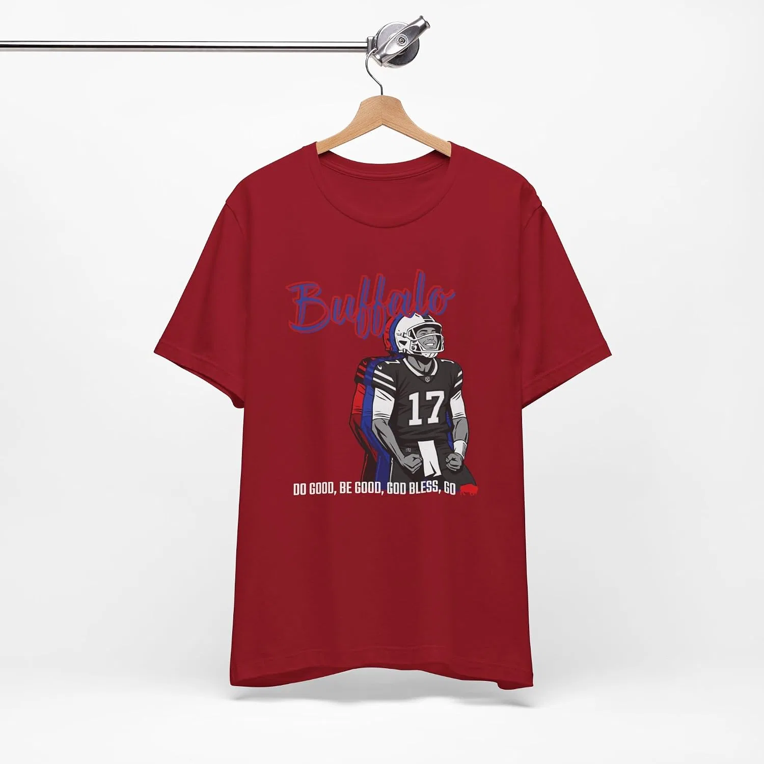 Женская футболка с принтом Buffalo Football Fan Faith Shirt, Canvas Red — фото 4