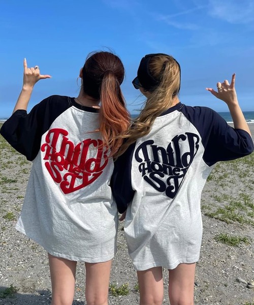 

Футболка-реглан с логотипом в виде сердца, унисекс ATMARK, белый/красный