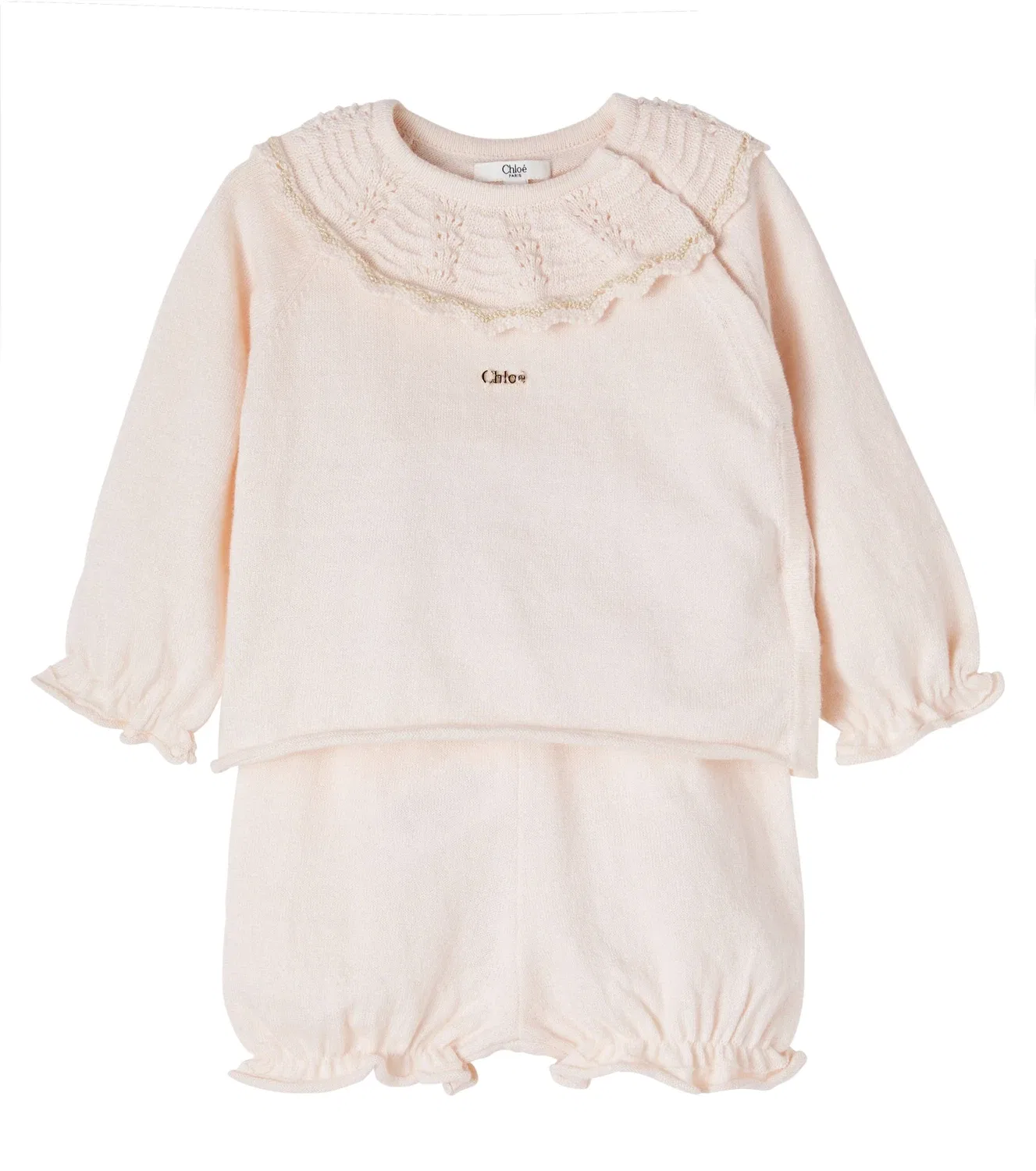 Комплект из топа и трусиков хлопковый Chloé Kids, розовый