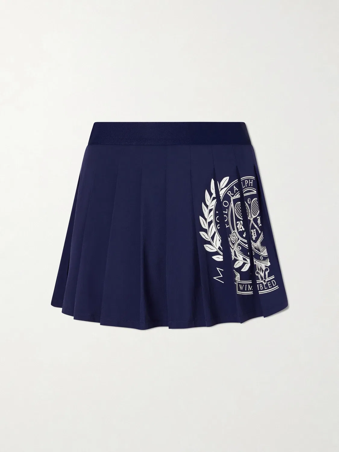 Плиссированная мини-юбка из крепа с логотипом Wimbledon POLO RALPH LAUREN, синий