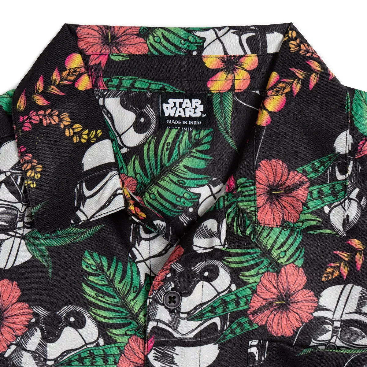 Детское платье-рубашка с принтом Star Wars Stormtrooper Darth Vader Hawaiian Button Down Dress Shirt Star Wars, Black — фото 3