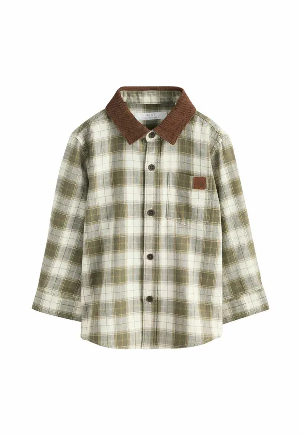 Рубашка с длинным рукавом Regular Fit Check Shirt Next, Green Ecru, зеленый
