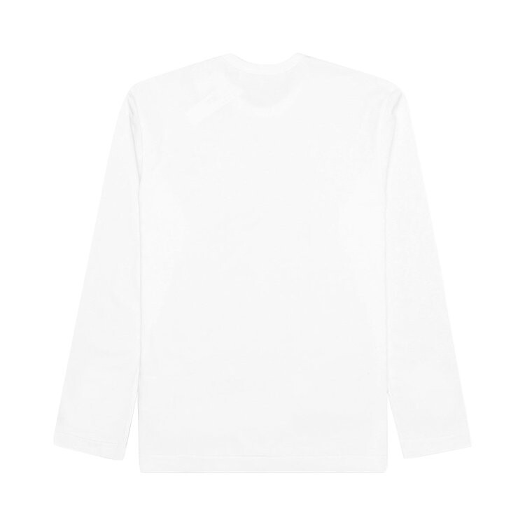 Футболка Comme des Garçons PLAY Red Multi Logo Long-Sleeve T-Shirt 'White', белый — фото 3