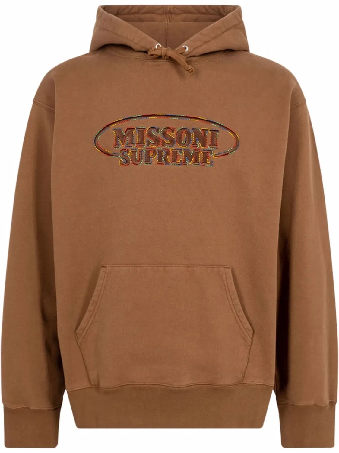 Supreme Худи с вышитым логотипом, коричневое