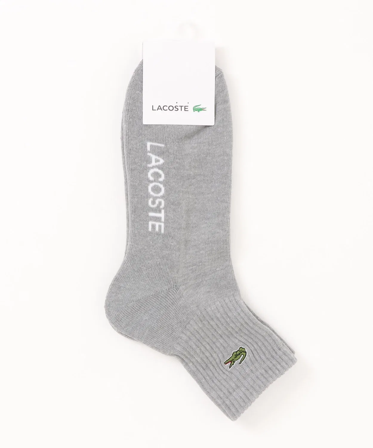 Мужские носки с хлопком и полиэстером, с логотипом LACOSTE, Серый