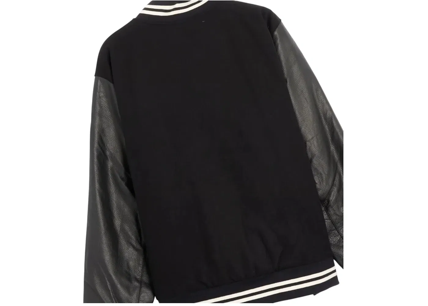 Мужская куртка-бомбер из шерсти Nike Authentics Varsity Wool Destroyer Bomber Leather Jacket, Black — фото 2