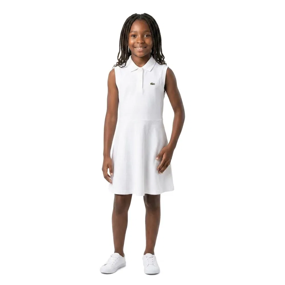 Платье без рукавов Lacoste Kids, белый — фото 3