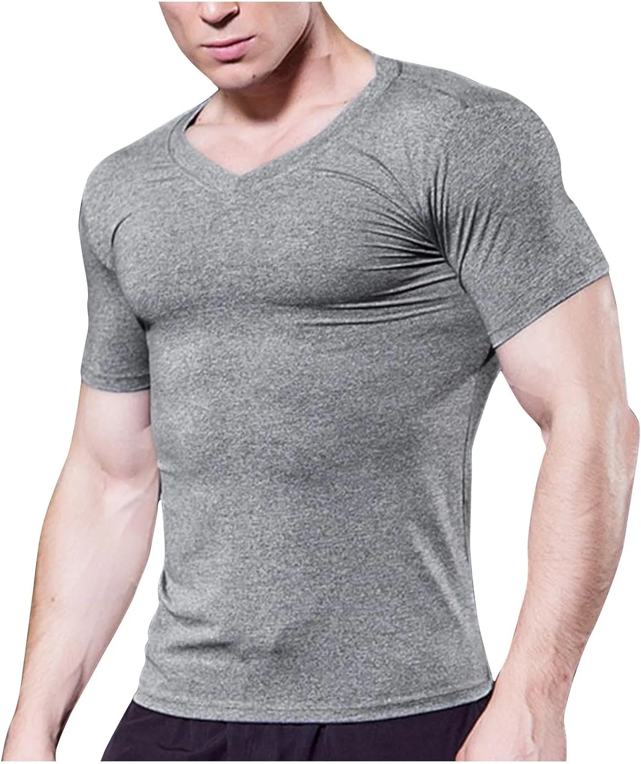 Мужская компрессионная футболка V-образным вырезом Dress2You, Gray