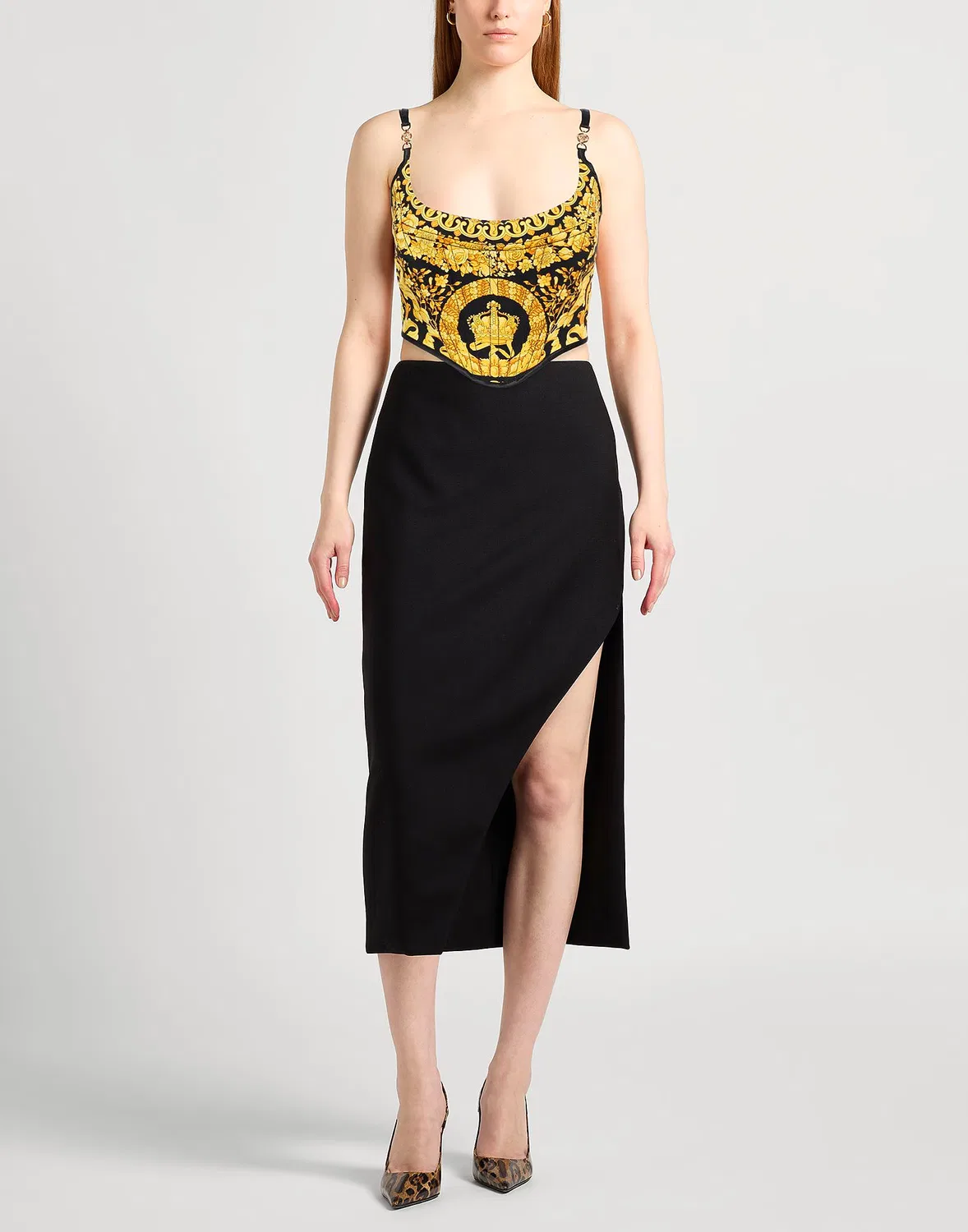 Женский корсет с открытыми плечами Versace, желтый — фото 2