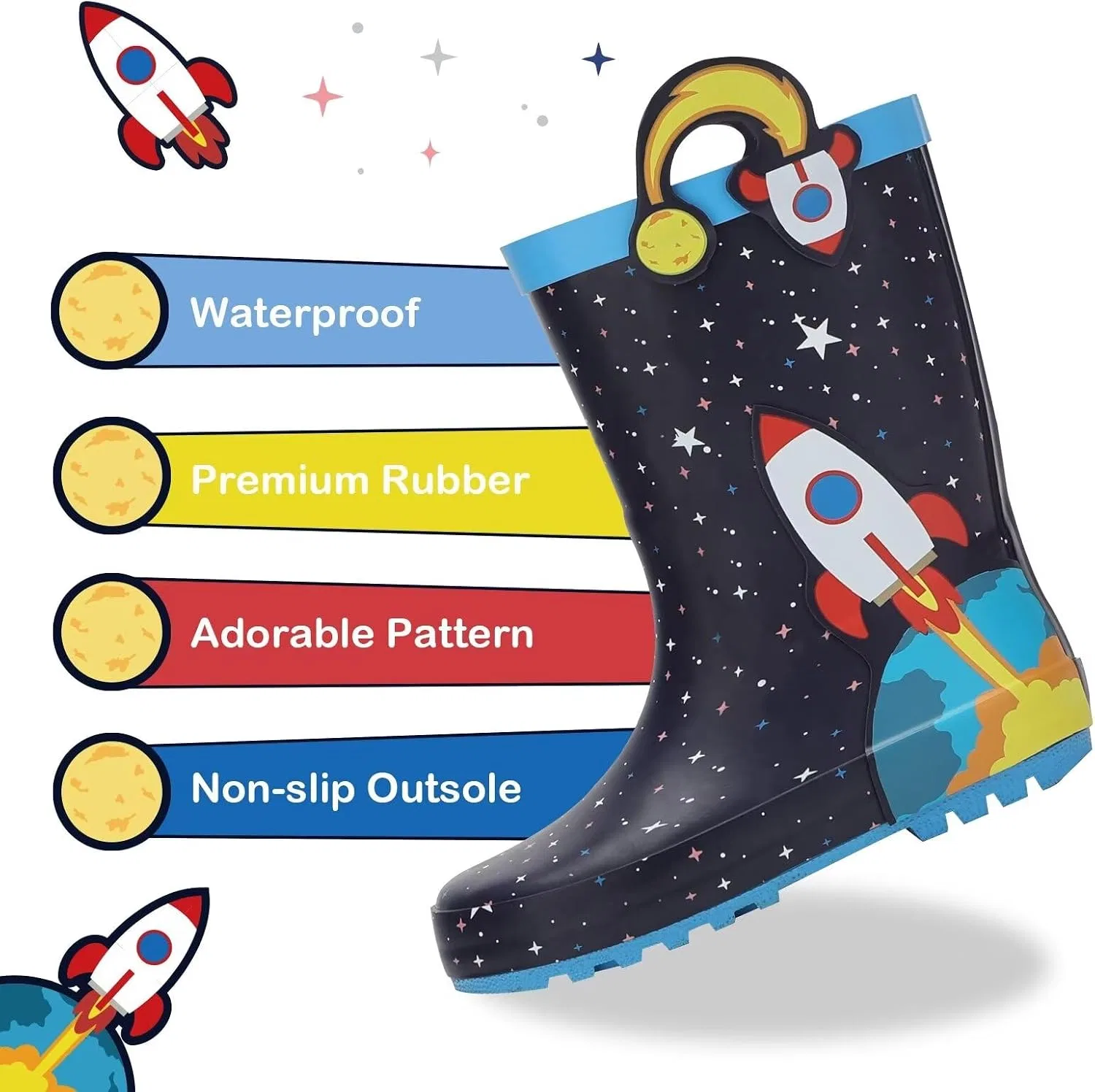 Детские резиновые сапоги для мальчиков FUNCOO PLUS, Rocket — фото 4