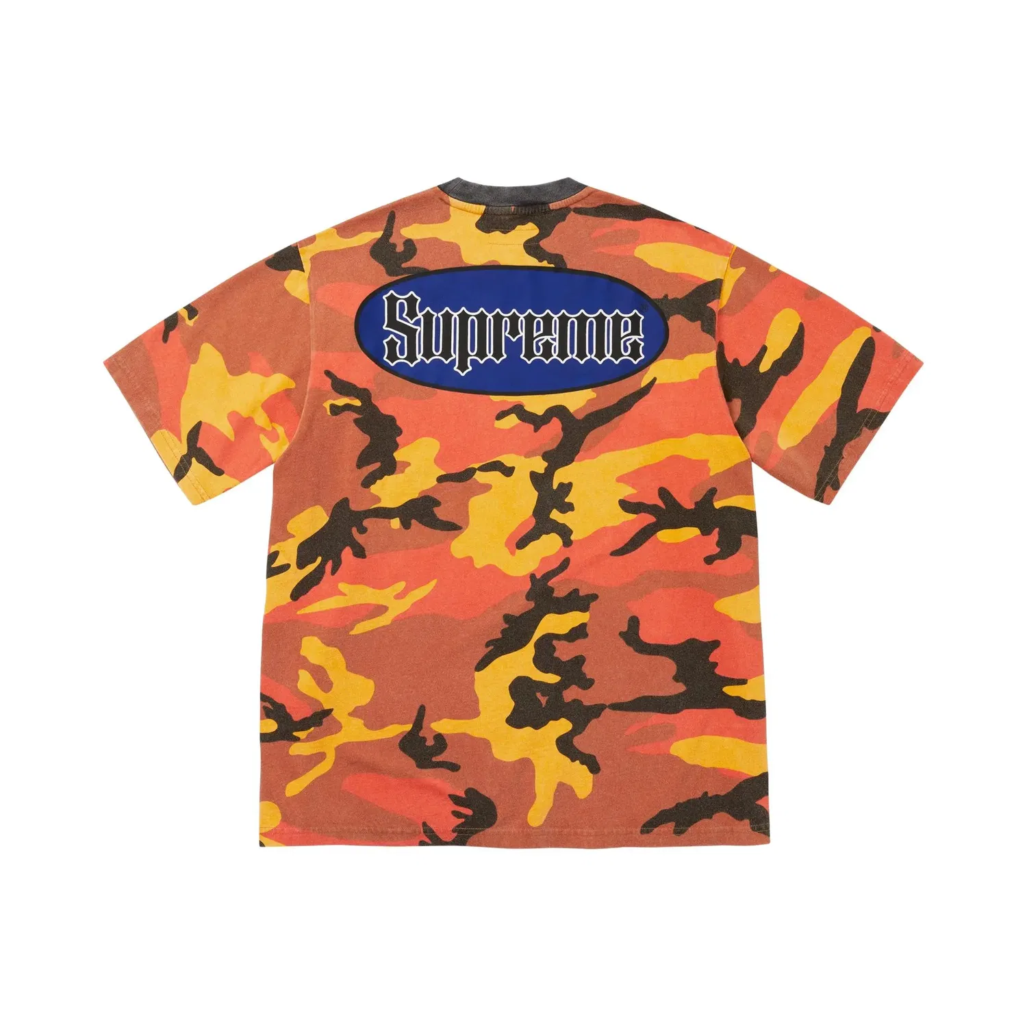 Футболка с принтом Cracked Pocket Supreme, Orange Camo — фото 2