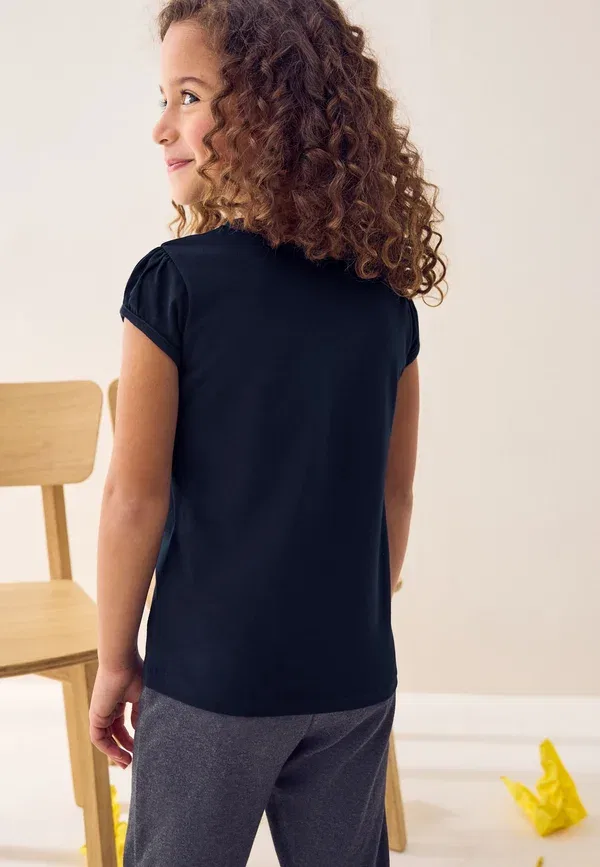 Футболка хлопок Basic T-shirt Next Navy blue, темно-синий — фото 3