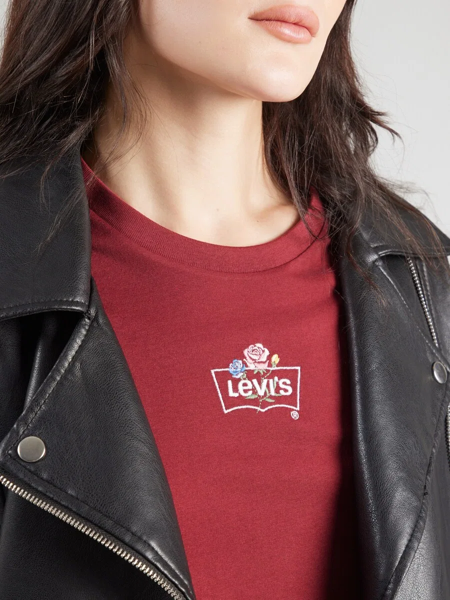 Футболка LEVI'S THE PERFECT темно-красного цвета — фото 3
