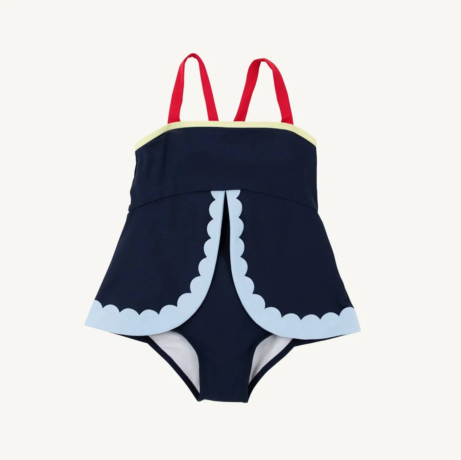 Детский купальник слитный с волнистой отделкой Stratford Scallop The Beaufort Bonnet Company, Nantucket Navy — фото 3