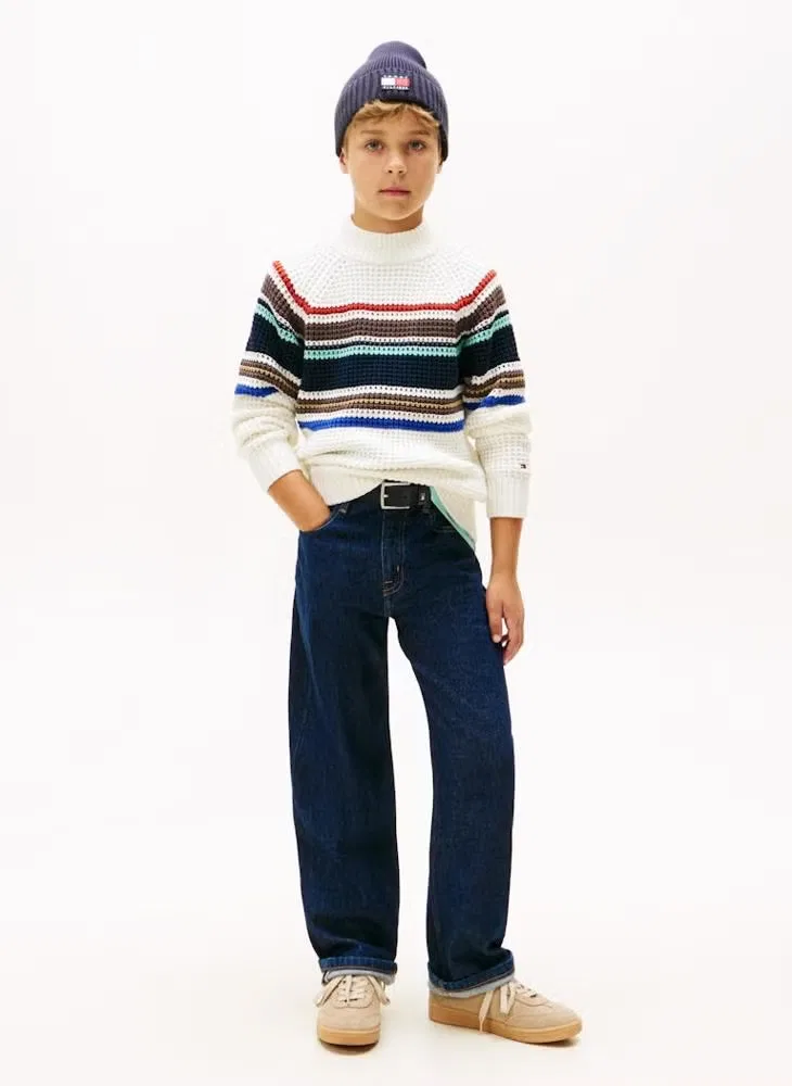 Джинсы свободного кроя с вышивкой Tommy Hilfiger, синий — фото 4