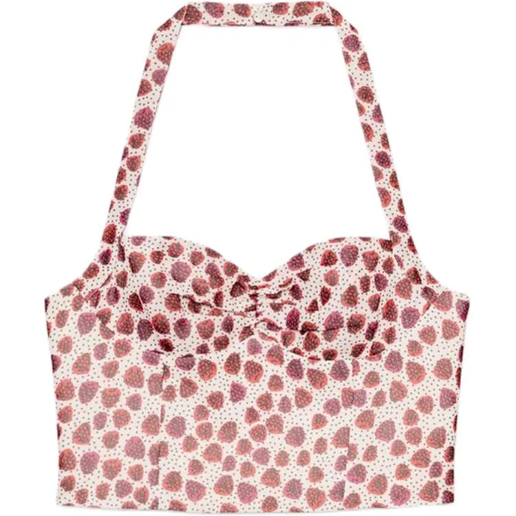 Женский топ без рукавов ZARA, Nude/Red