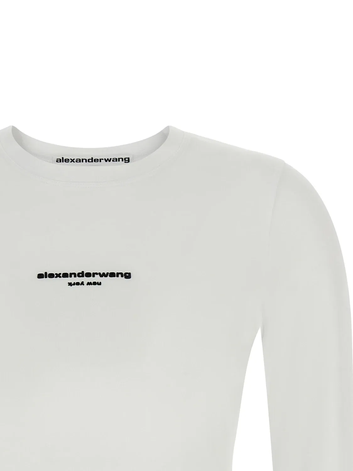 Футболка с длинным рукавом и принтом логотипа Alexander Wang, белый — фото 3